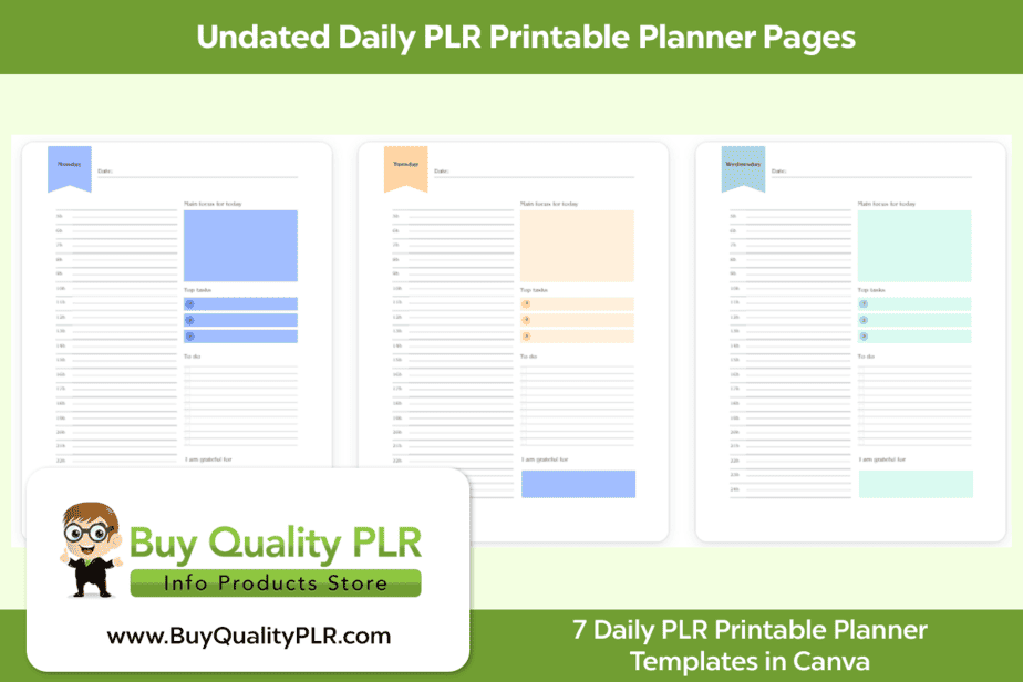 Undated Daily PLR Printable Planner Pages