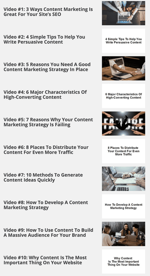 Content Marketing Mastery Videos
