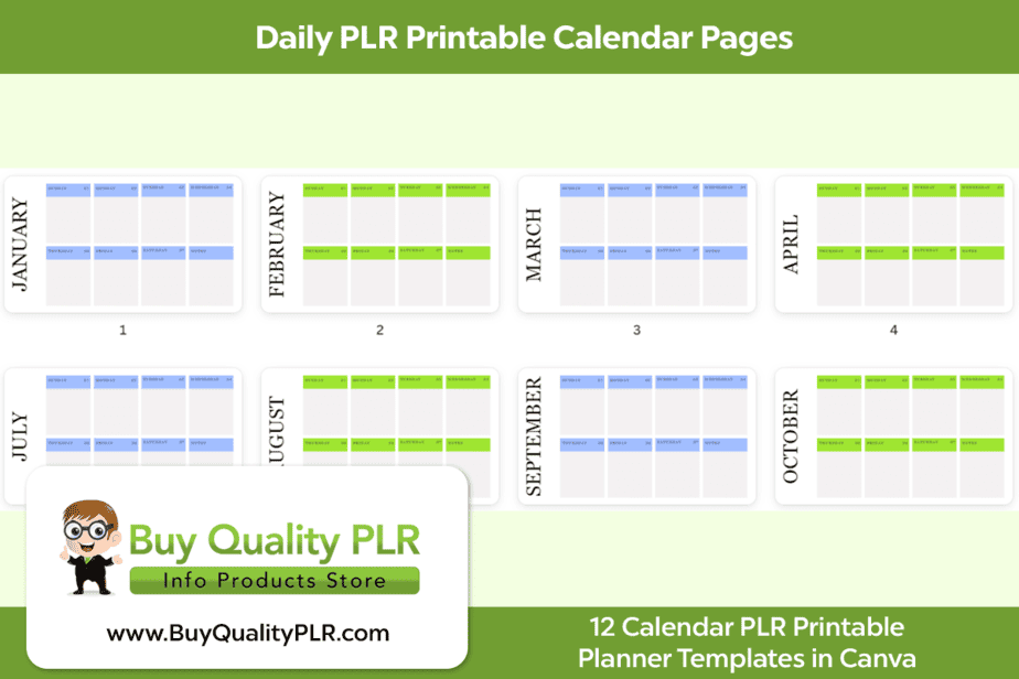 Daily PLR Printable Calendar Pages