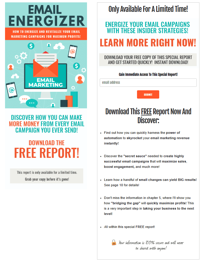 Email Energizer PLR Lead Magnet Squeeze Page Email Energizer PLR Lead Magnet Squeeze Page