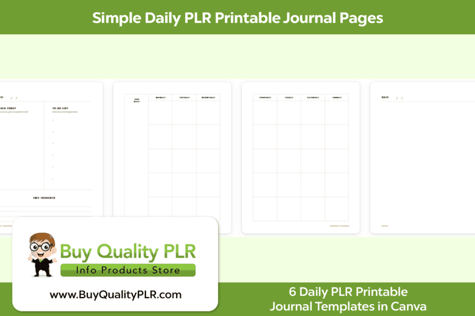 Simple Daily PLR Printable Journal Pages