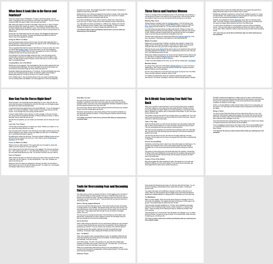 Becoming Fierce and Fearless PLR Blog Posts