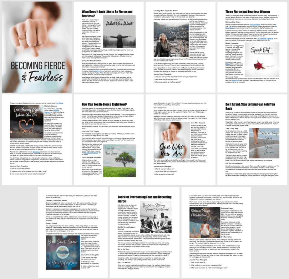 Becoming Fierce and Fearless PLR Journal