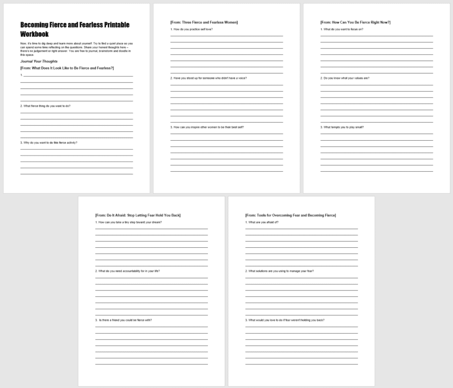 Becoming Fierce and Fearless PLR Workbook