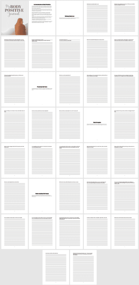 Body Positive Journal Prompts PLR Workbook
