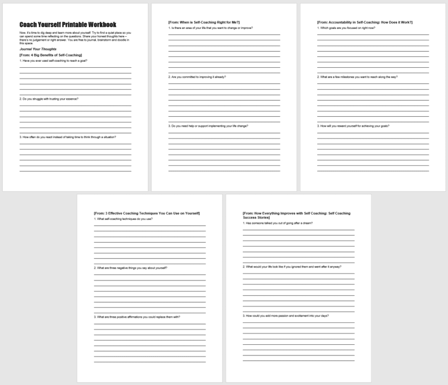 Coach Yourself PLR Workbook