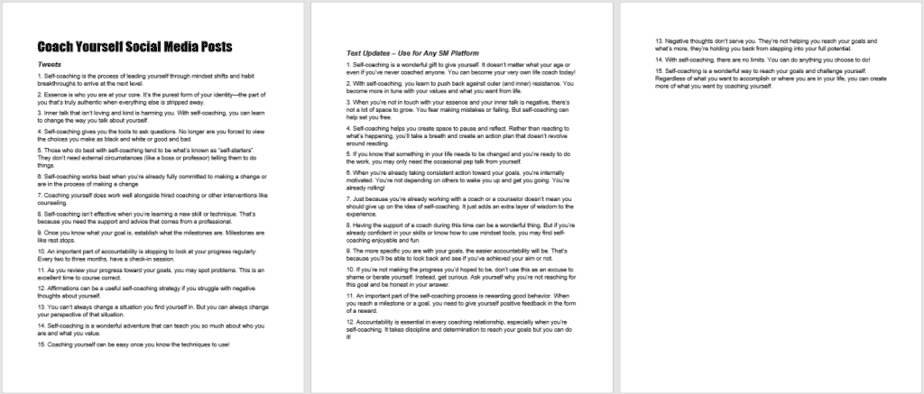 Coach Yourself Social Media