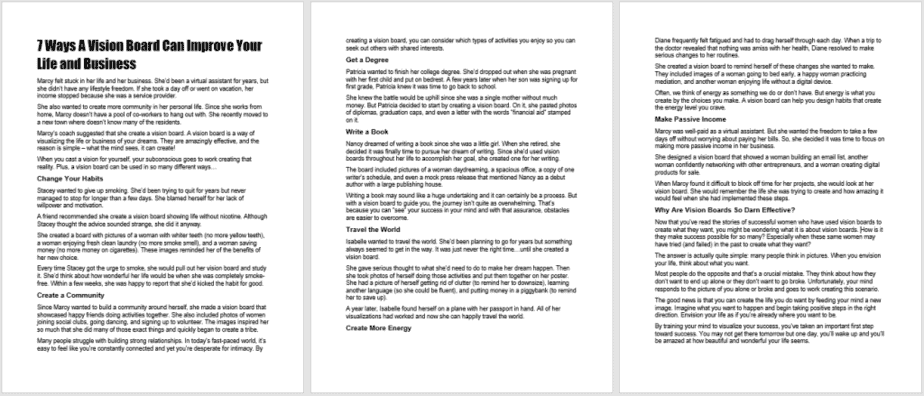 Create a Greater Vision for Your Life PLR Blog Post