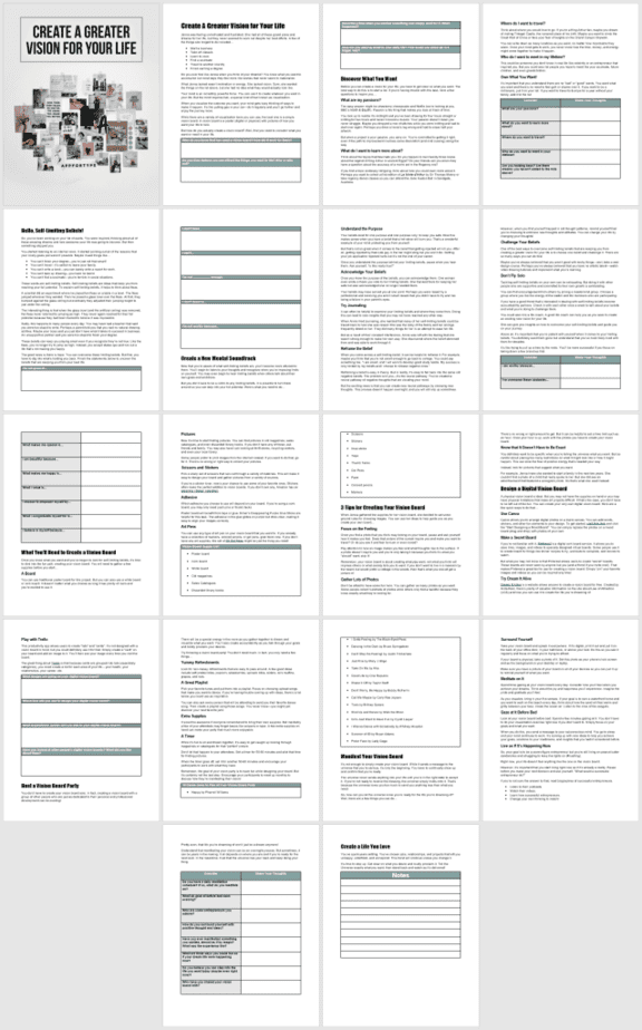 Create a Greater Vision for Your Life PLR Workbook