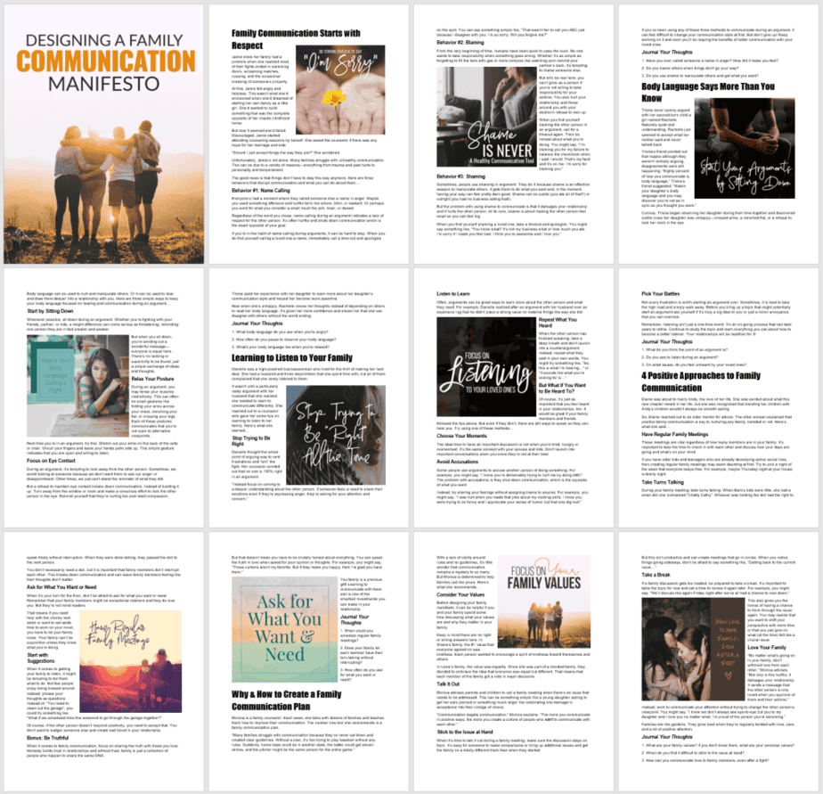 Design a Family Communications Manifesto PLR Journal