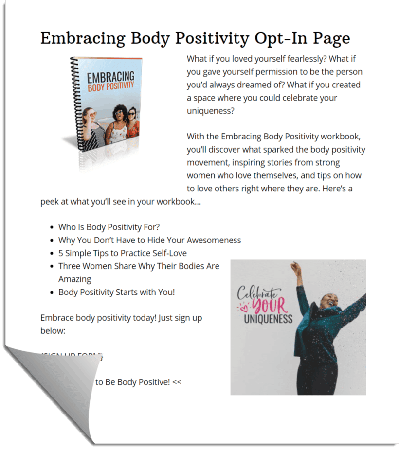 Embracing Body Positivity Optin Copy