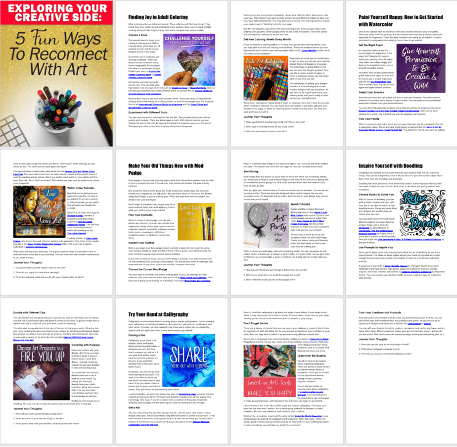 Exploring Your Creative Side PLR Journal