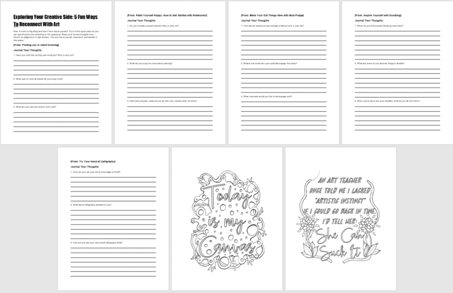 Exploring Your Creative Side PLR Workbook