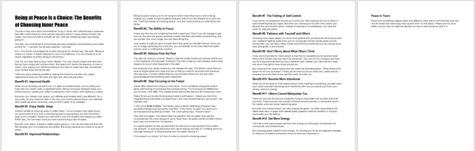 Finding Peace in Chaos PLR Blog Post