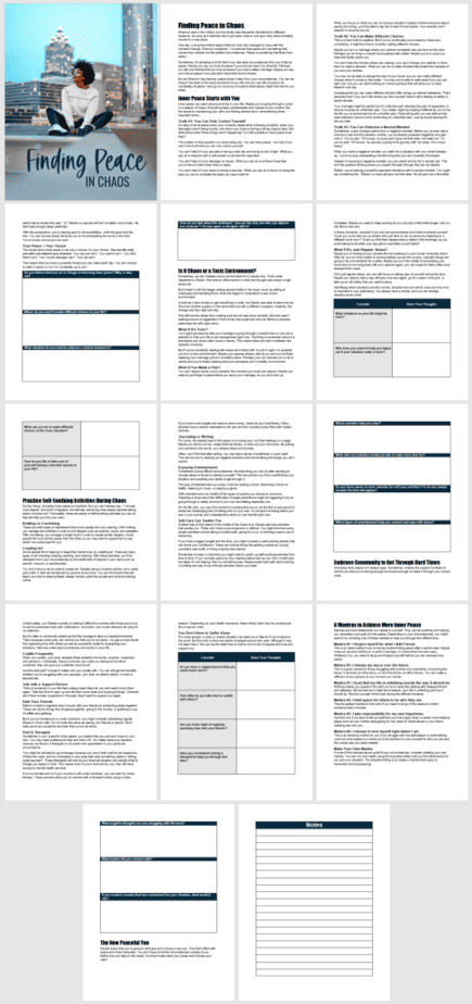 Finding Peace in Chaos PLR Workbook
