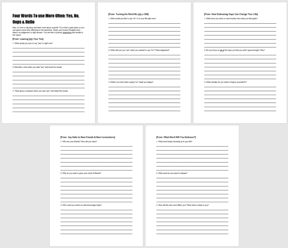 Four Words To use More Often PLR Workbook