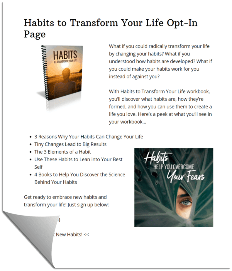Habits to Transform Your Life Optin Copt