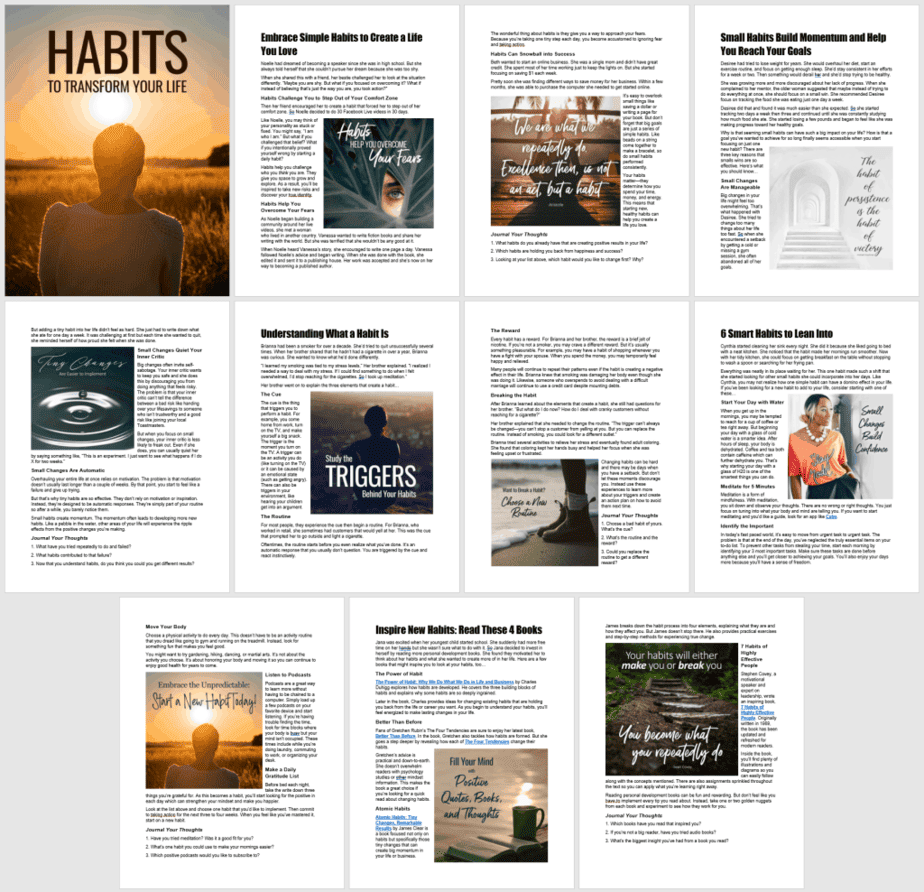 Habits to Transform Your Life PLR Journal