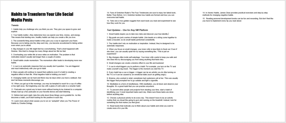 Habits to Transform Your Life Social Midia