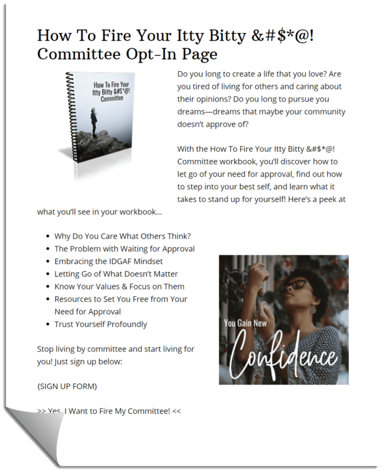 How To Fire Your Itty Committee Optin Copy