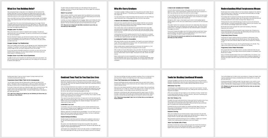 Letting Go of Grudges PLR Blog Posts