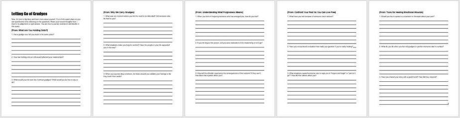 Letting Go of Grudges PLR Workbook