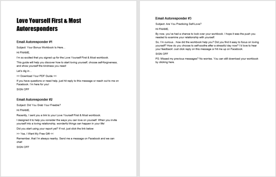 Love Yourself First and Most Email Autoresponders
