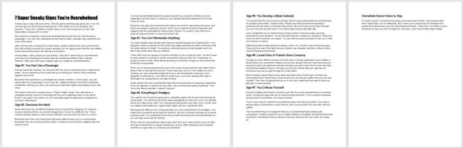 Take Back Your Life End Overwhelm PLR Blog Post