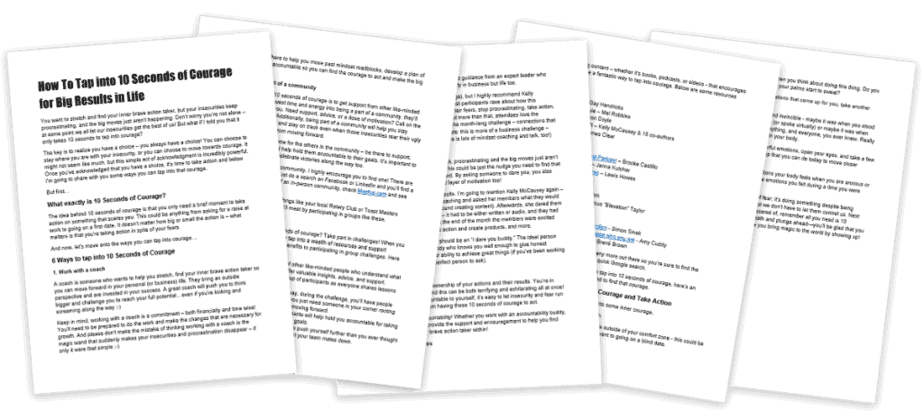 Tap into 10 Seconds of Courage PLR Blog Post