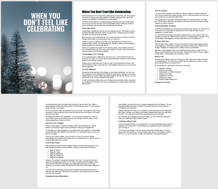 When You Don’t Feel Like Celebrating PLR Report