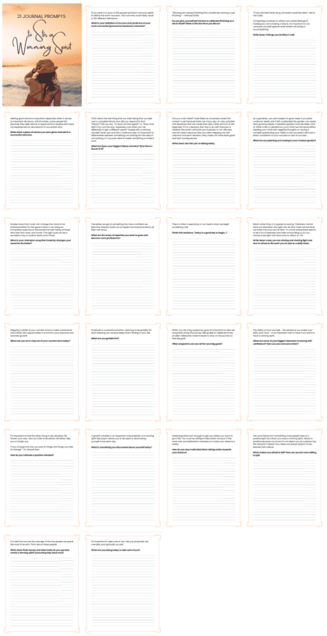 21 Journal Prompts To Stir A Winning Spirit PLR Canva Journal Prompts