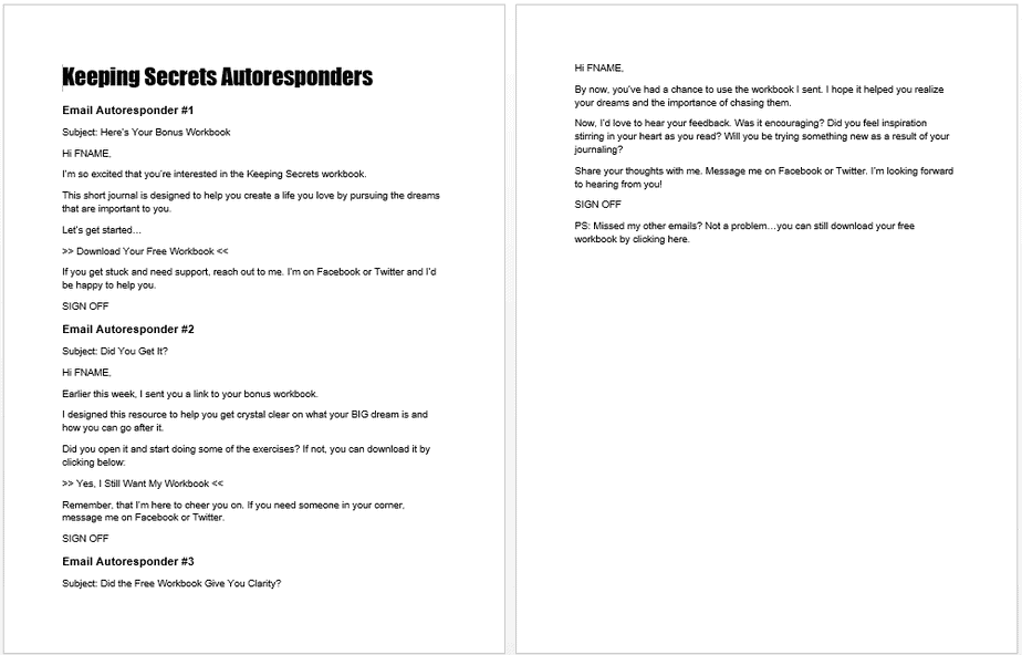 Keeping Secrets With Yourself Autoresponders