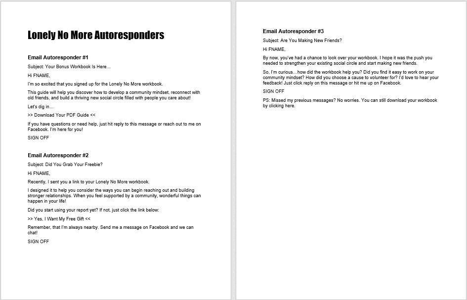 Lonely No More How to Build a Community Around Yourself Autoresponder
