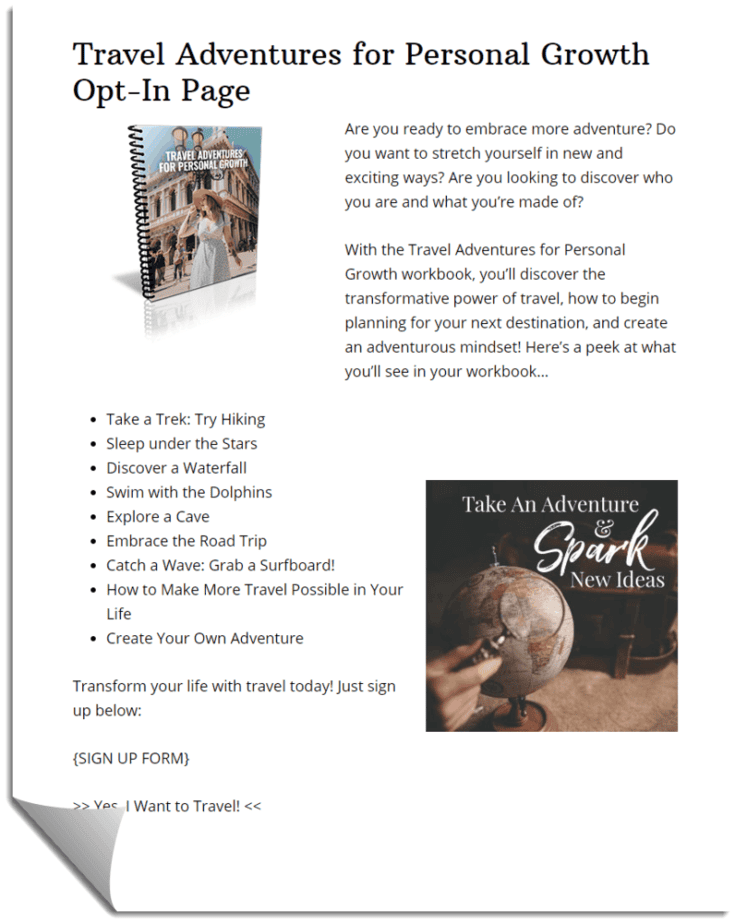 Travel Adventures for Personal Growth Optin