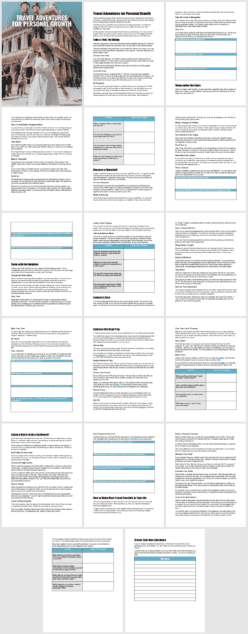 Travel Adventures for Personal Growth PLR Workbook