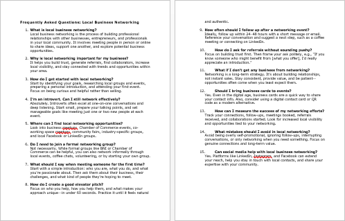 Local Business Networking FAQs